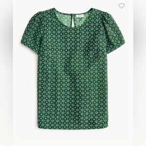 J. Crew Dark Green Floral Blouse